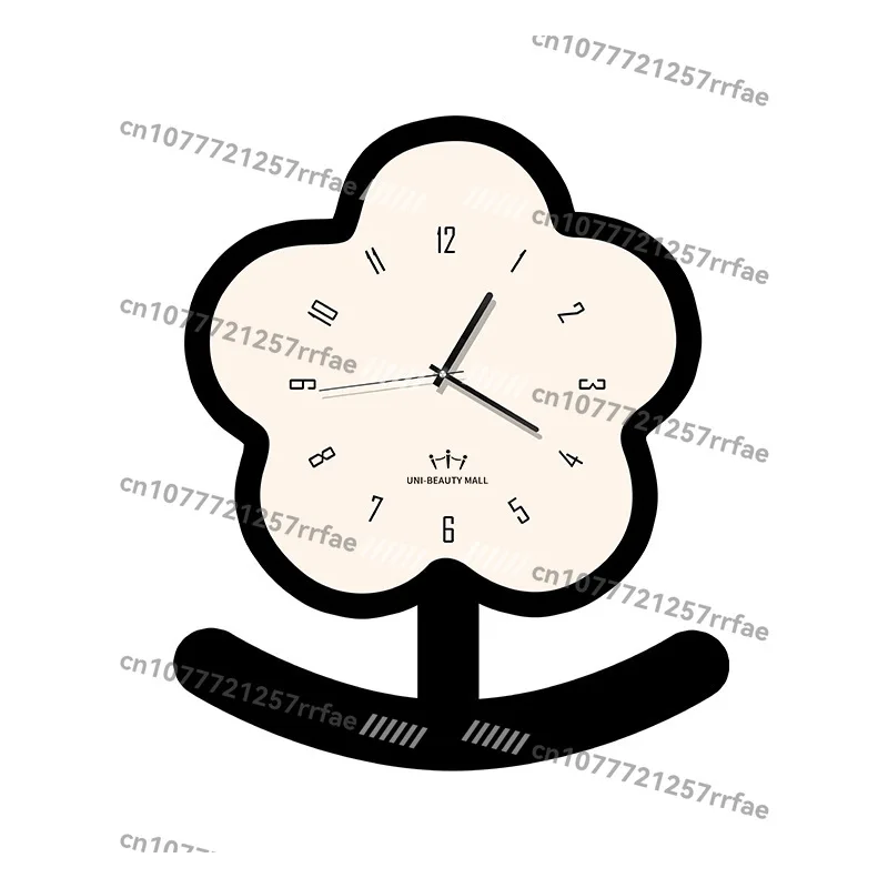 

Small Flower Modern Simple Swing Pendulum Clock High Sense Home TV Cabinet Desk Living Room Decoration Clock