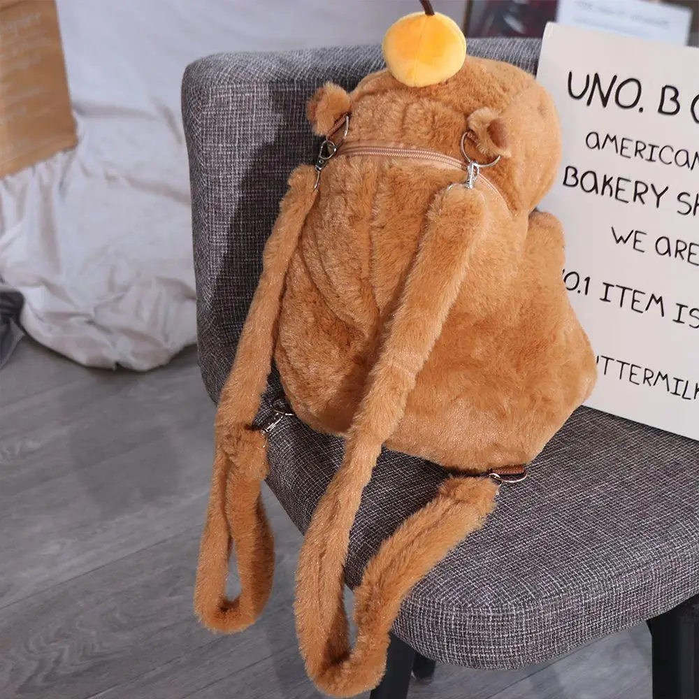 

Plush Capybara Capybara Plush Backpack Big Capacity Large Capacity Capybara Crossbody Bag Cotton Stuffed Capybara Plush Bag