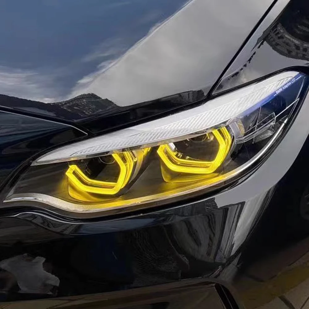 Lemon Yellow DRL Angel Eyes For BMW M2 F87 M2C CSL 2 Series LED Borads Daytime Running Lights