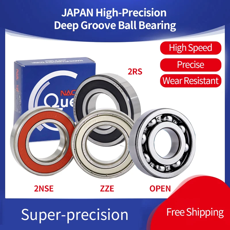 Japan NACHI  High Precision Deep Groove Ball Bearing 6200 6201 6202 6203 6204 6205 6206 6207 6208 6209 6210 6211 6212 ZZE 2RS C3