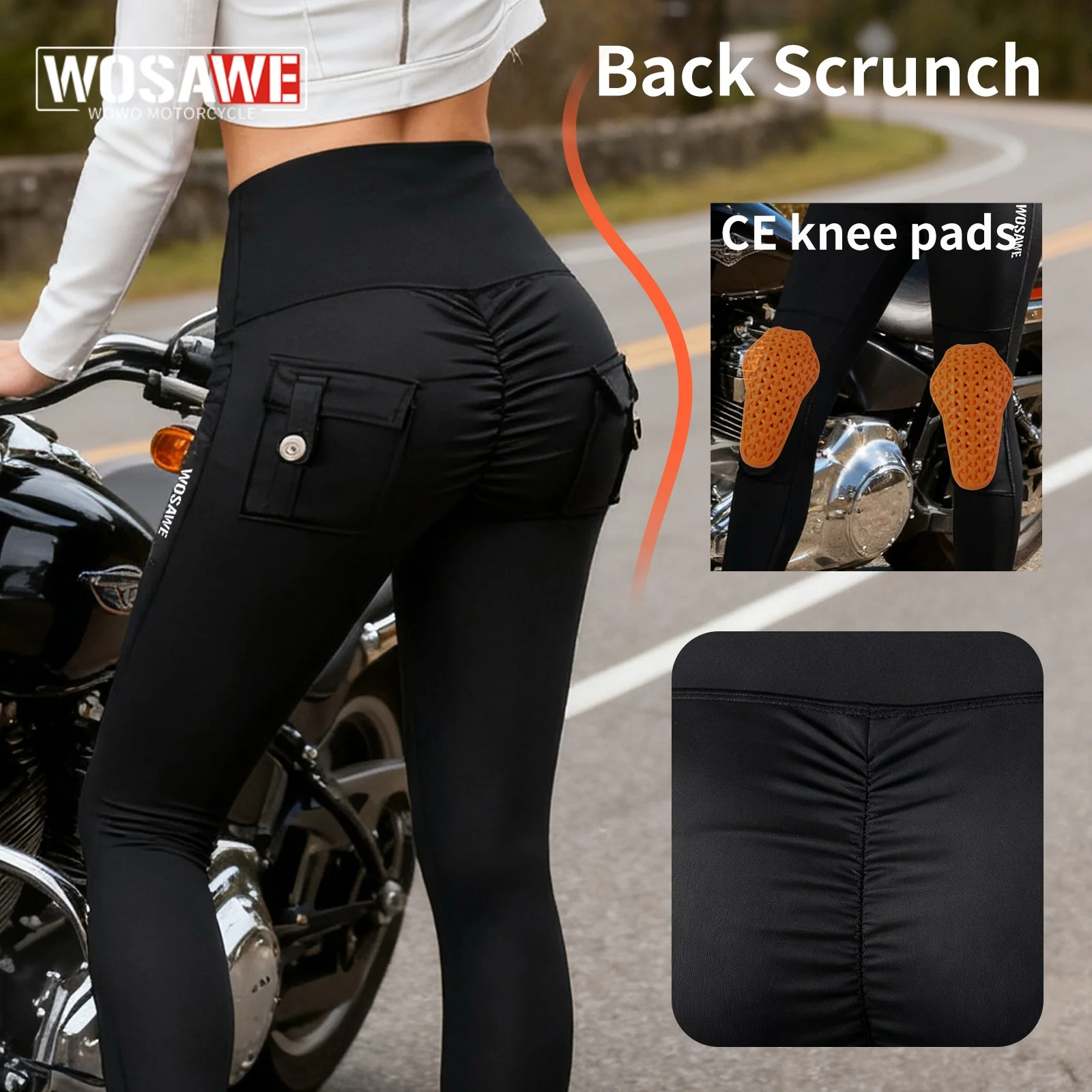 

WOSAWE Motorcycle Pants Women Off-road Motocross Racing Pants Winter Motorbike Riding Trousers With CE Protective Knee Pads