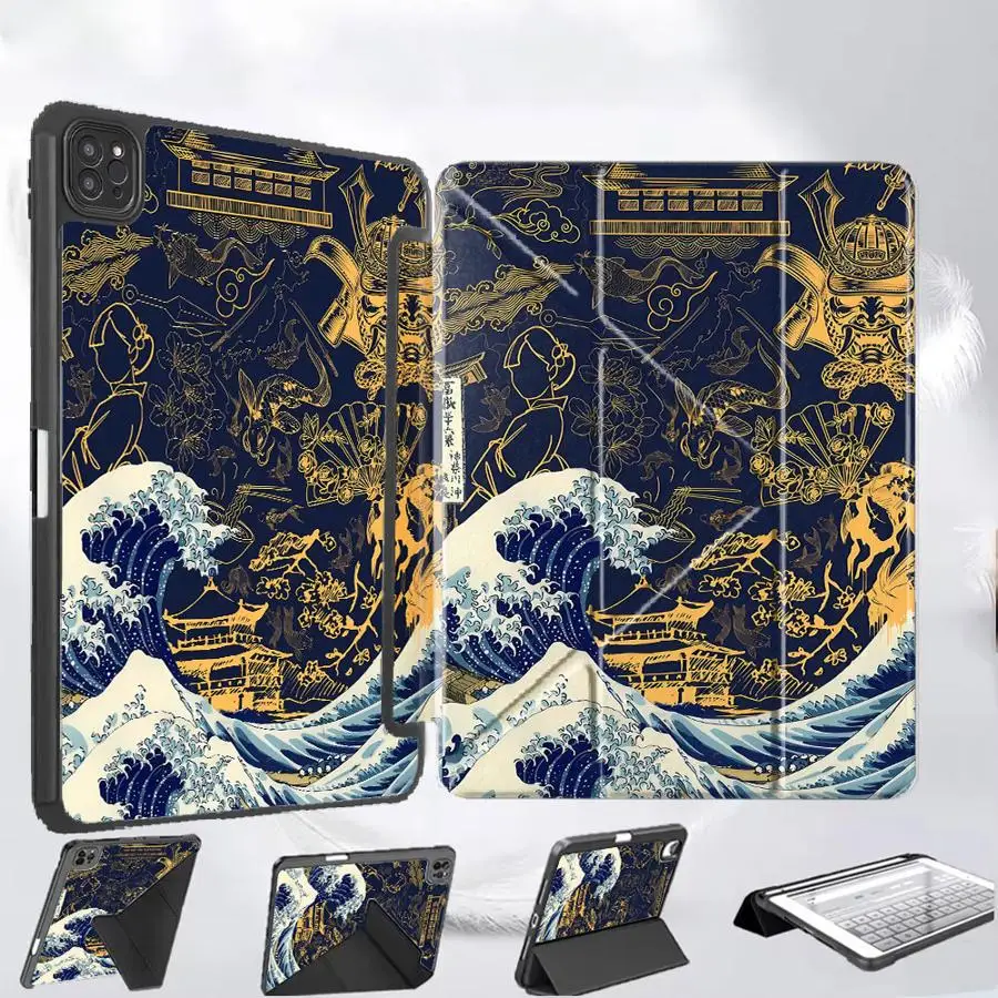 

Модный чехол-подставка с волнообразным дизайном для iPad Air 4, 5, M3, M2, M4, 11 дюймов, Pro 2025, Mini 6, 7, Pro 11-го, 10-го, 9-го, 8-го, 7-го поколений, 12.9 дюймов