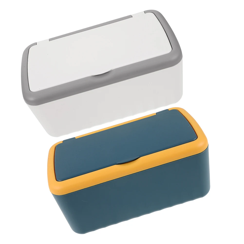 

2 Pcs Removable Tissue Box Holders Table Tissues Storage Cute Dispenser Bathroom Pp