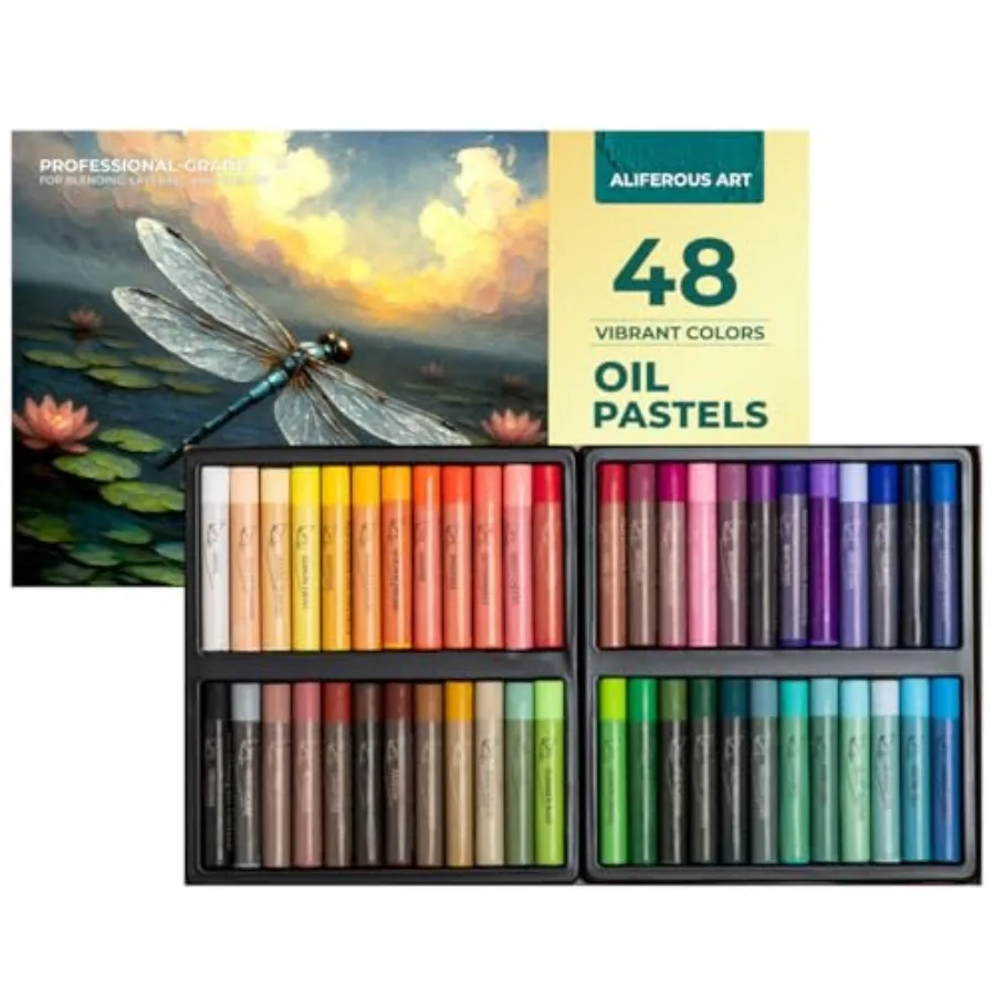 

Oil Pastels - 48 Colors soft pastels for artists - oil pastel set - pastels art set - portfolio oil pastels professional - past