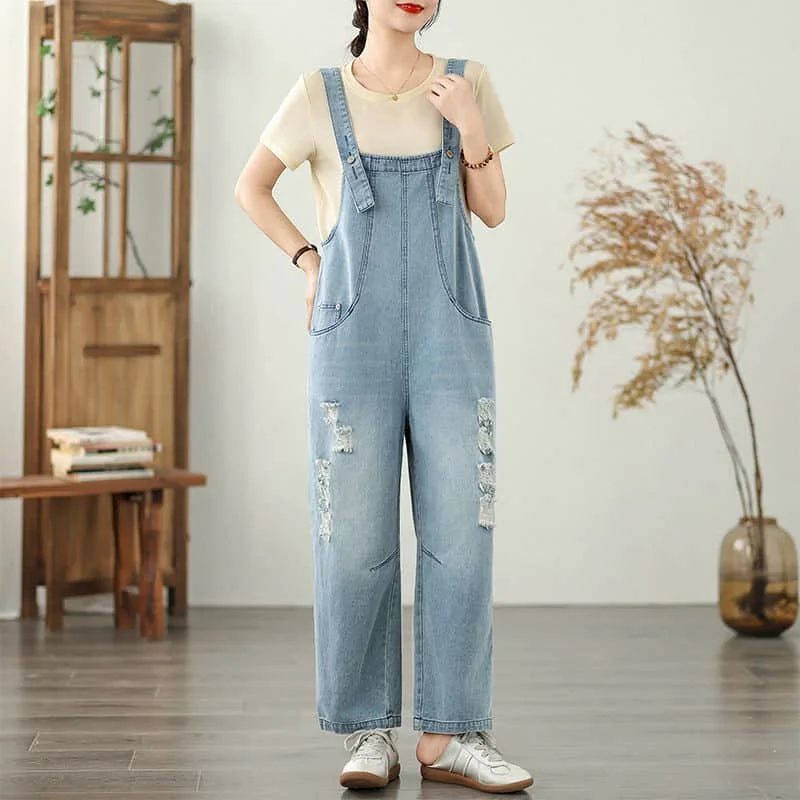 

Джинсовые комбинезоны для женщин, большие мешковатые прямые брюки в корейском стиле, цельный наряд, женские комбинезоны, повседневные винтажные комбинезоны