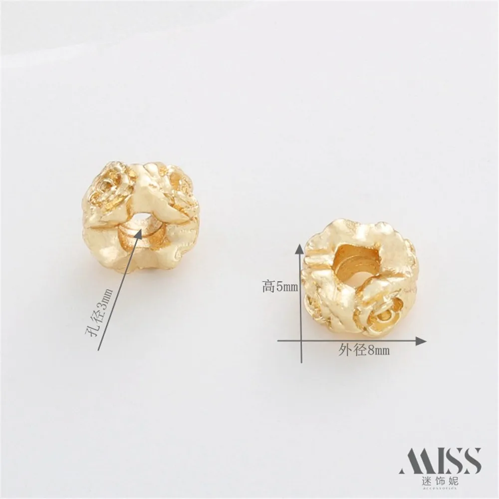 

14K Gold Preserved Rose Blossoms Running Rings Flower Garlands Beads DIY Handmade Bracelets Necklaces Jewelry Accessories