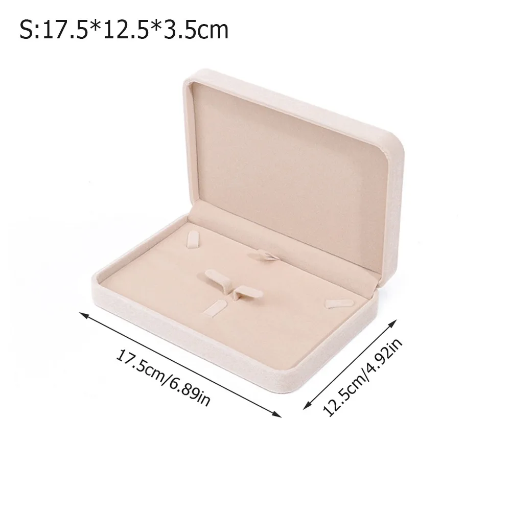 

Soft Velvet Jewelry Display Case Solid Color Portable Ring Earring Necklace Holder Jewelry Packaging Box Jewelry Storage