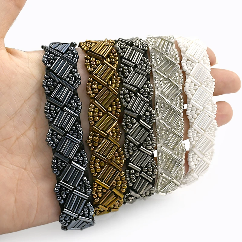 Fringe Ribbon Sewing - Perlenbesetztes Spitzenband Kleidungs-Dekorationsband Kopfschmuck Fransen-Gurtband Handgemachte