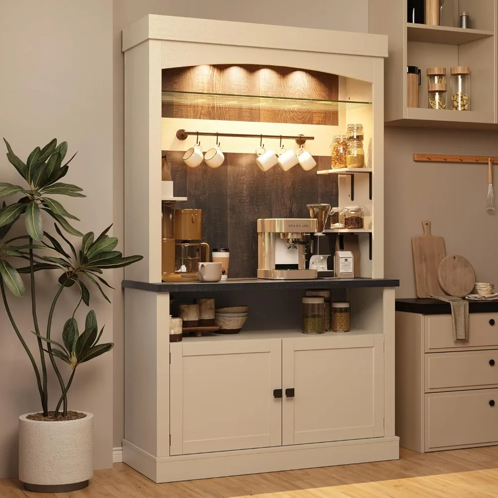 Coffee Bar Cabinet with LED, 72