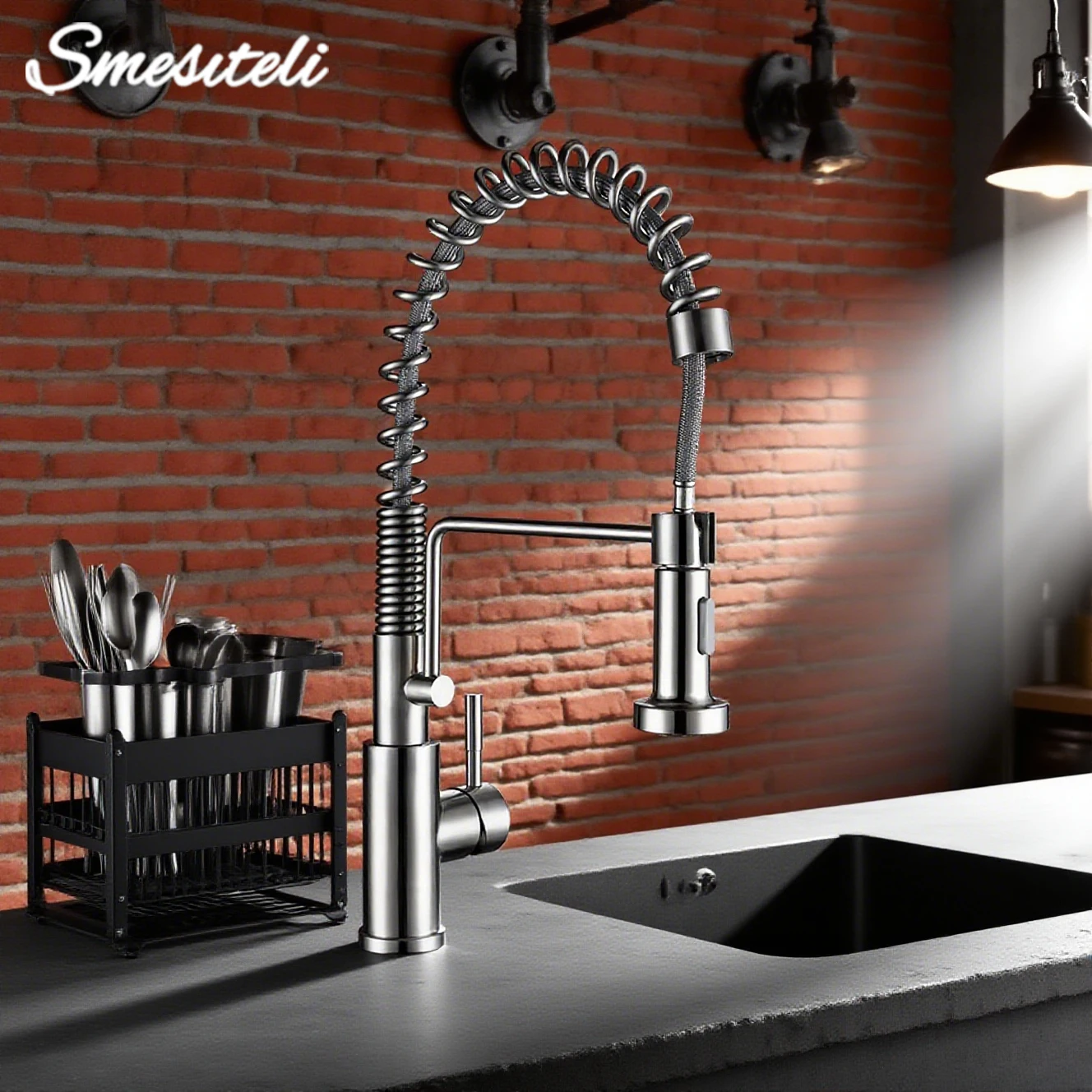 

Сенсорный кухонный кран Матовый Черный датчик активированный выдвижной смеситель для раковины из нержавеющей стали с одной ручкой цвета шампанского бронза