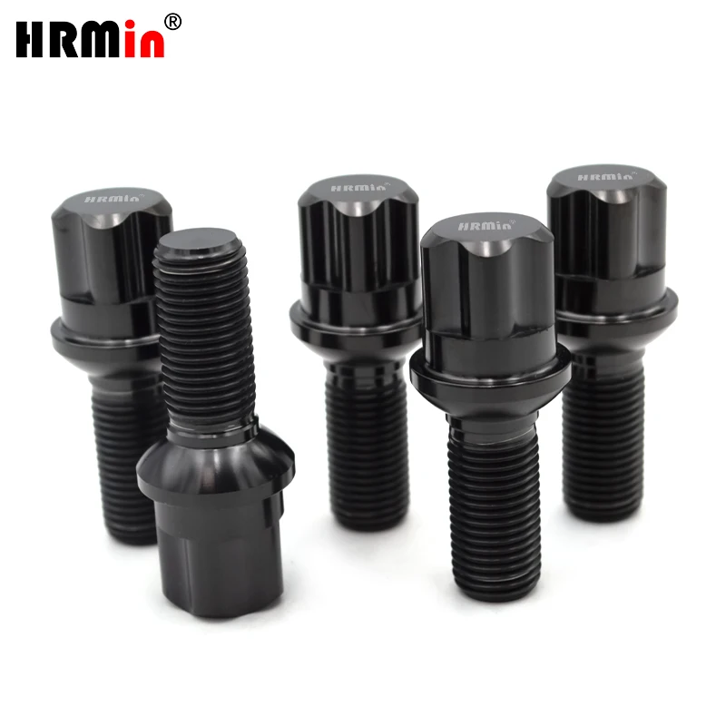 

HRMin M14*1.5*28mm High quality Gr.5 titanium Ball seat anti-theft long head wheel titanium bolt hub bolt For Mercedes-Benz