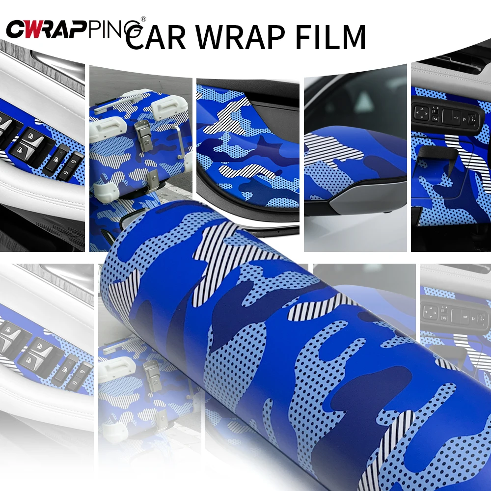 

DIY Car Adhesive Vinyl for Motorcycle Helmets Self-adhesive Film Car Wrap Full Body PVC Waterproof Polka Dot Camo Stickers Auto