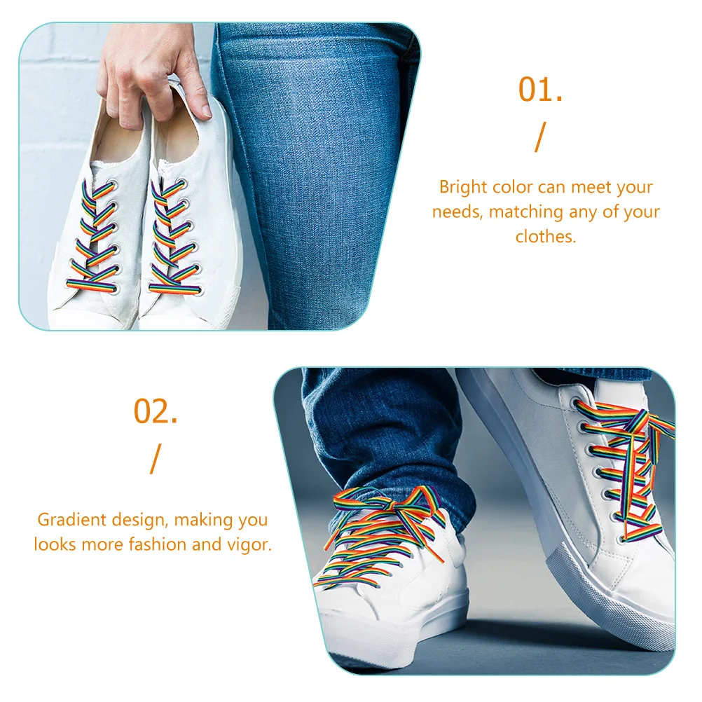 

Rainbow Shoelaces High Grade Polyester Durable Bright Camouflage Gradient Fashion Replacement Multifunction Casual Shoes
