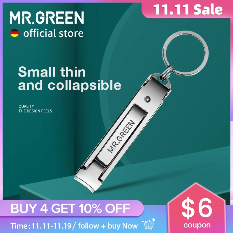 

MR.GREEN Collapsible Nail Clippers Small And Thin Portable Travel Nail Scissor Stainless Steel Manicure Cutter Tools Files