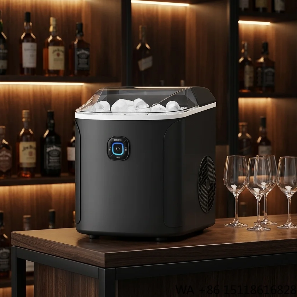 Portable Electric 24H Ice Maker for Home Kitchen Office Hotel Use Bullet Ice Machine with Self-Cleaning Function Plastic Housing