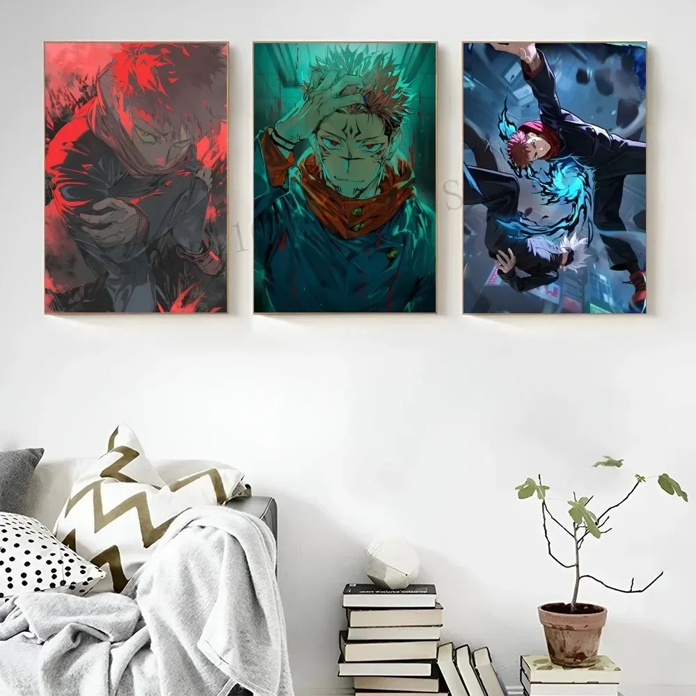 Japanese Classic Hot Anime R-Jujutsu Kaisen Yuji Itadori Poster HD Poster Home Room Bar Cafe Decor Canvas Painting