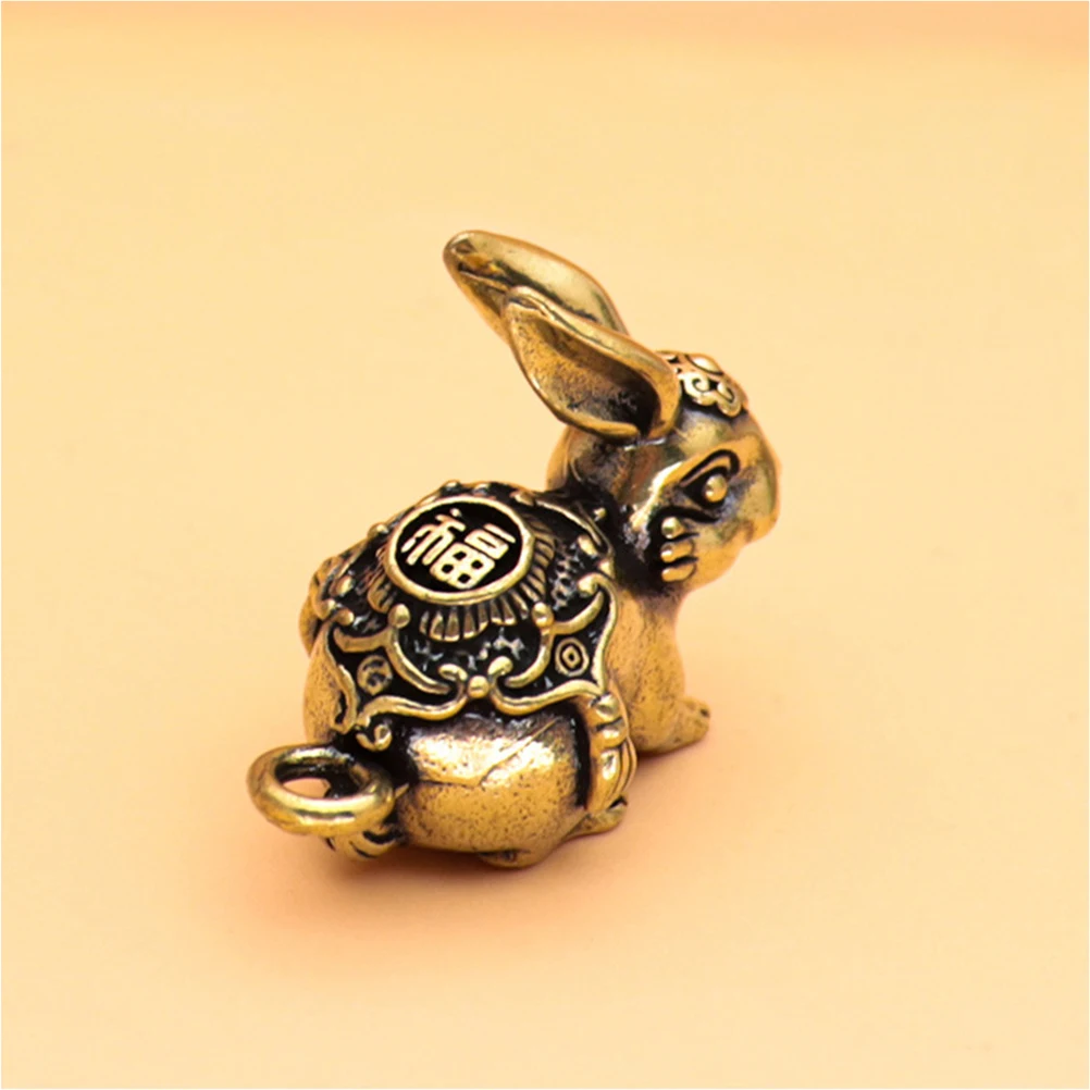 

4 Pcs Vintage Key Chain Accessories Keychains Cute Brass Rabbit Hanging Pendant