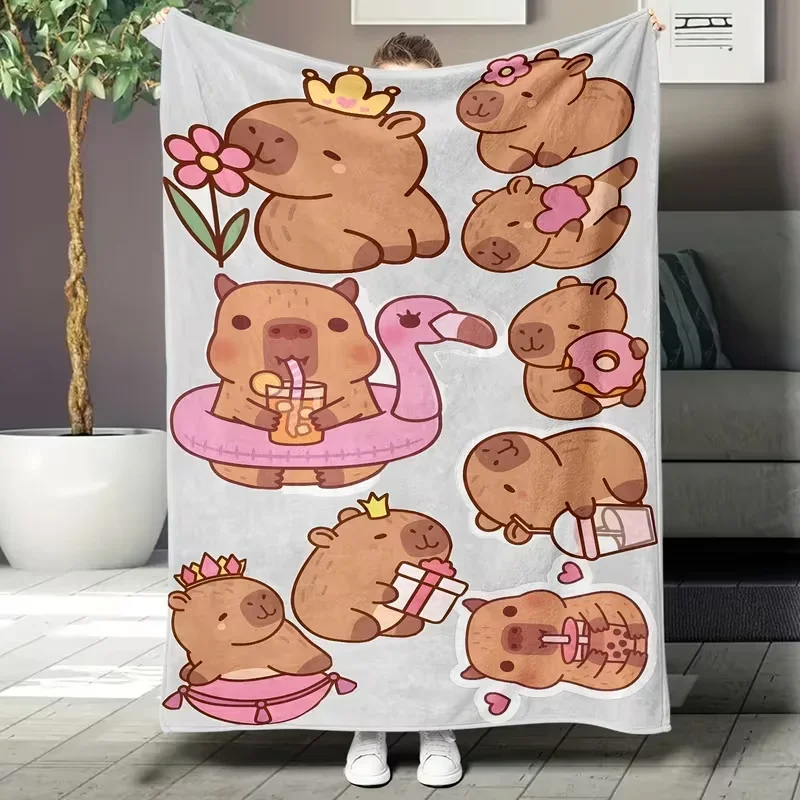 A Blanket Featuring A Capybara Cartoon During Lunch Breaks While Binge-Watching Shows It'S An Ideal Gift Christmas, Birthdays
