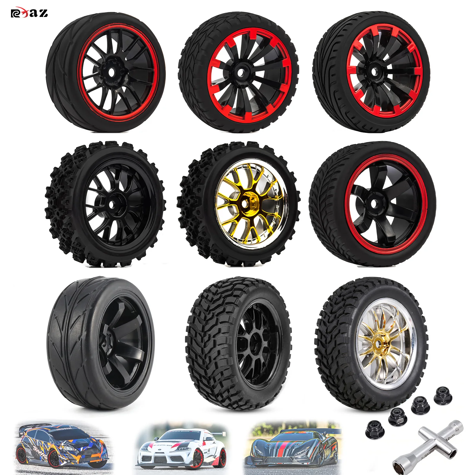 

RCXAZ 1,9 дюйма 64-75 мм внедорожные шины для багги, колеса 12 мм, шестигранные ступицы для Wltoys 144001 1/12 1/14 1/10 scx10 Traxxas Trx-4 Tamiya Rc Car