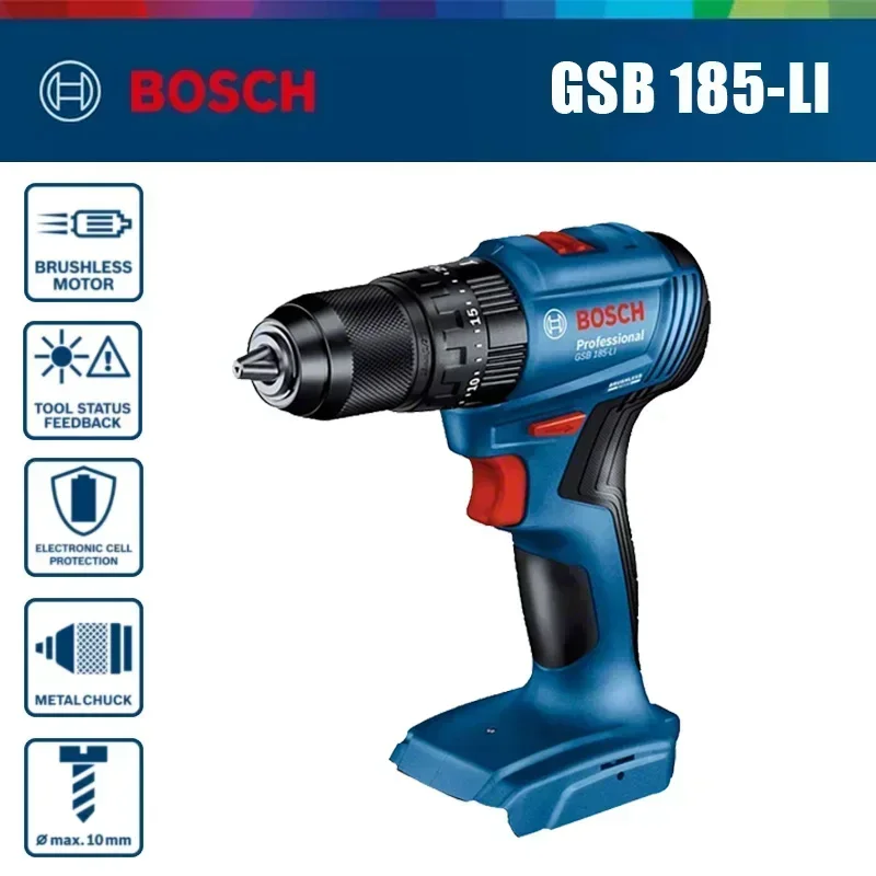 Bosch GSB 185-LI 18V Brushless Cordless Impact Drill 1900RPM Multifunctional Electric Screwdriver Power Tools (Without Battery)