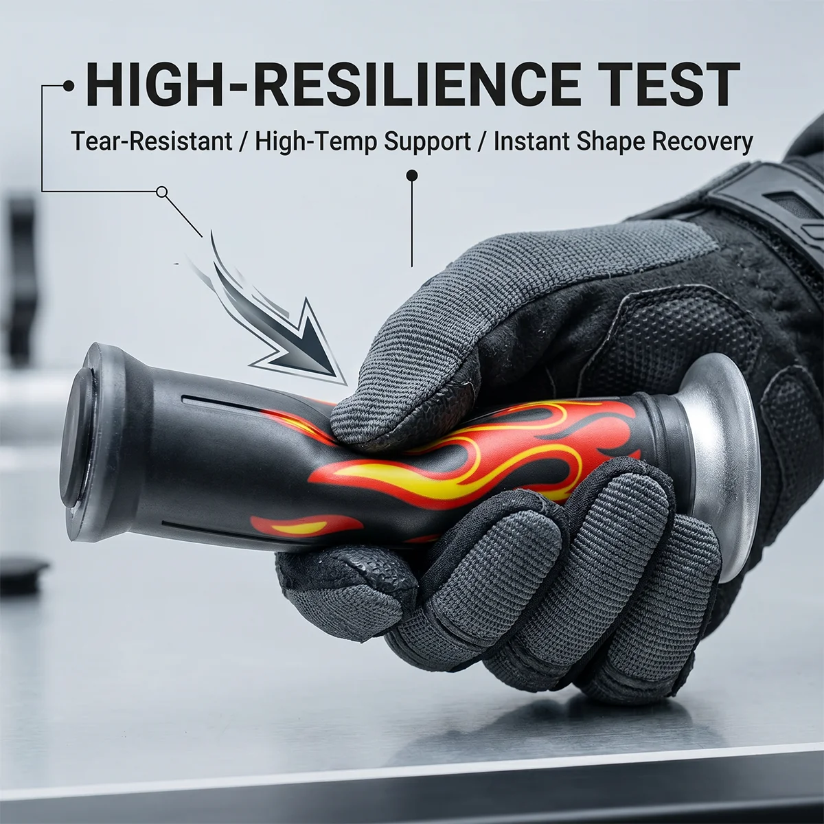 2pcs Rubber Motorcycle Handlebar Grips Non Slip All Weather High Resilient Universal 7/8 22mm Motorbike Handle Replacement Parts
