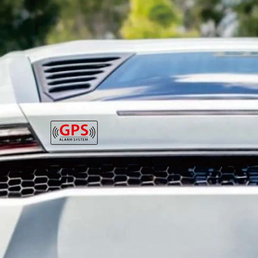 

ALARM SYSTEM GPS TRACKING Sticker - Waterproof Vinyl Decals for Car Window Security Warning, 5x2.5cm, 4P