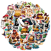 35pcs-50pcs Playful Pirate Stickers Adventure Nautical Funny Stickers Graffiti Decals For Laptop Motorcycle Luggage Phone DIY