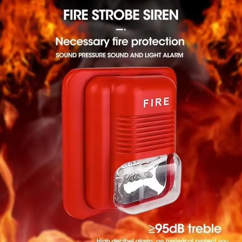 

1Pcs Sound & Strobe Alert Security System 12V 24V Fire Alarm Warning Strobe Siren Horn For Home Office Hotel Restaurant