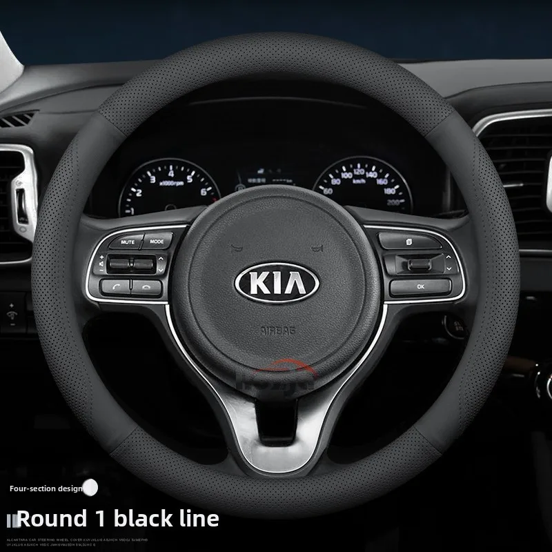 Leather Car Steering Wheel Cover for Kia Niro Sorento Picanto Seltos Carnival K5 Ceed K4 K3 Xceed Sportage 2015 - 2023 2024 2025