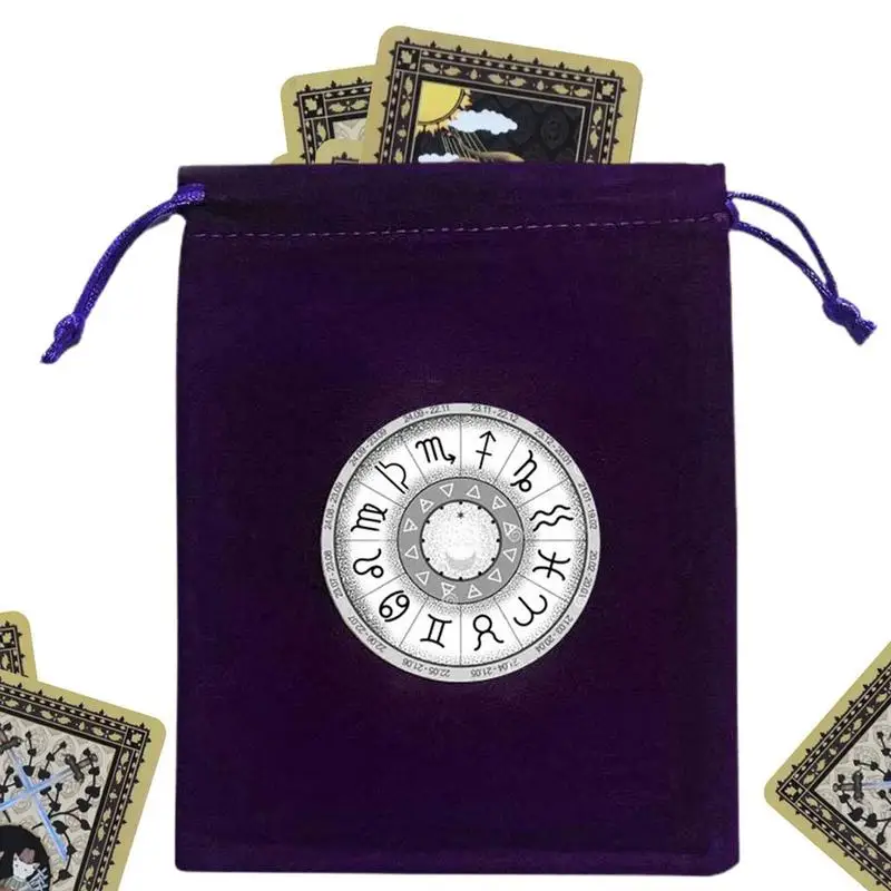 1PC Purple Tarot Bag Valvet Drawstring Pouch For Oracle Cards Thickened Dice And Card Party Storage Bag Jewelry Pouch Tarrot Bag