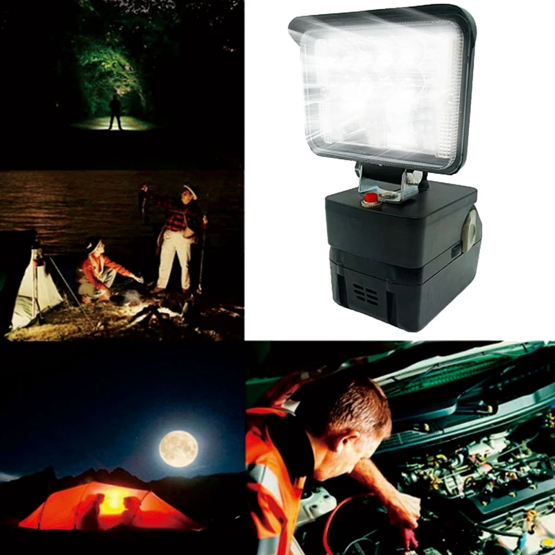 Черный светодиодный преобразователь света для преобразования литиевой батареи Hitachi 18 В для высокопроизводительного светодиодного рабочего освещения