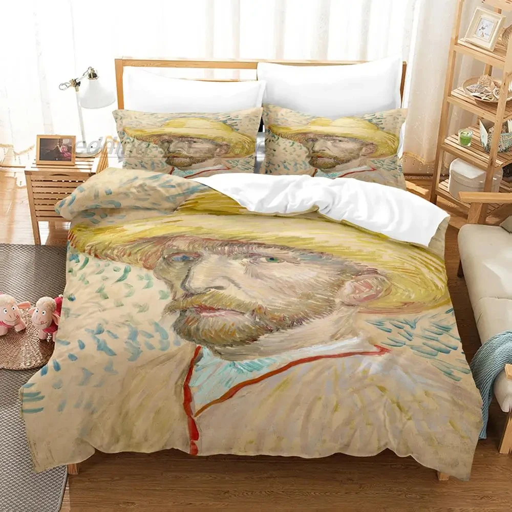 Van Gogh Bedding Set Single Full Queen King Size Bed Set with Pillowcase Aldult Kid Bedroom Duvetcover Sets 3D Retro Classic