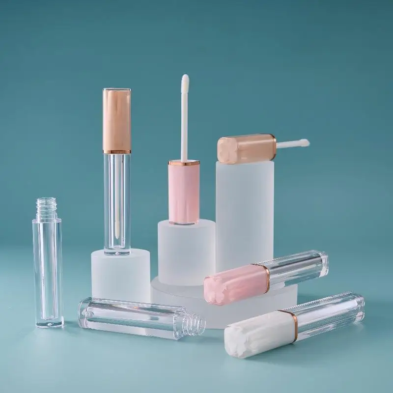 1 pz Vuoto 4 ml Trasparente Lipgloss Tubi Con Pennello Rotondo Cosmetico Lipgloss Tubo Trasparente Balsamo per le labbra Riutilizzabile Bottiglia Riutilizzabile