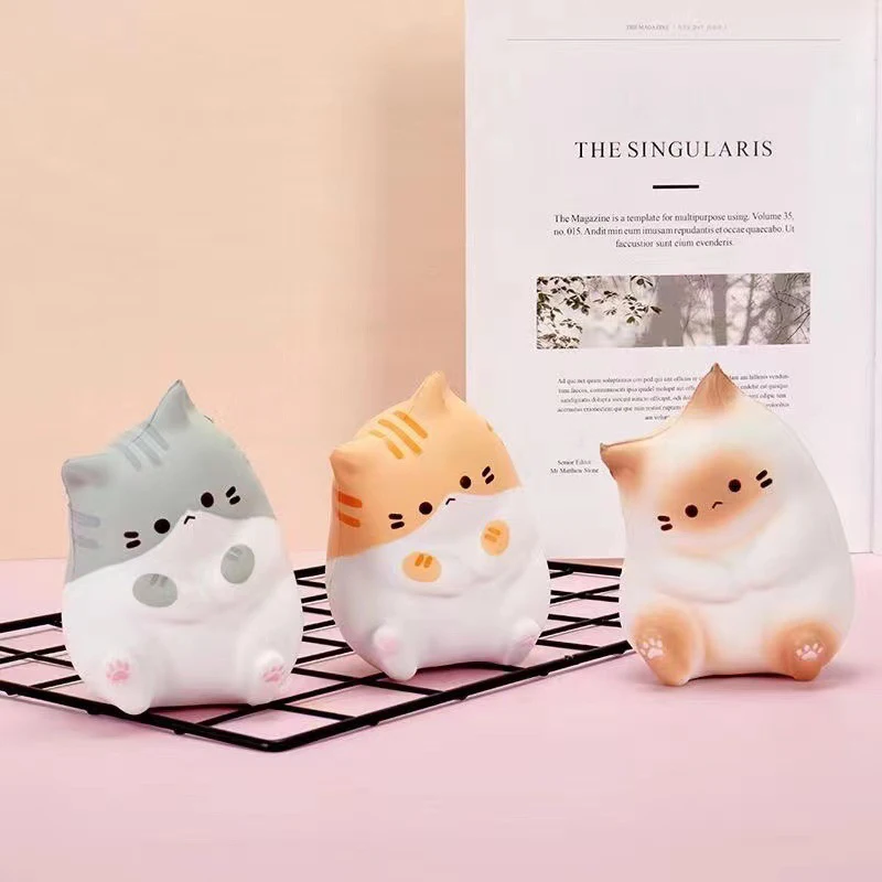 Cat Stress Relief Squishy Toy PU Slow Rising Squeeze Antistress Ball Cartoon Table Ornaments Squishy Stress Reliever Toys Hot