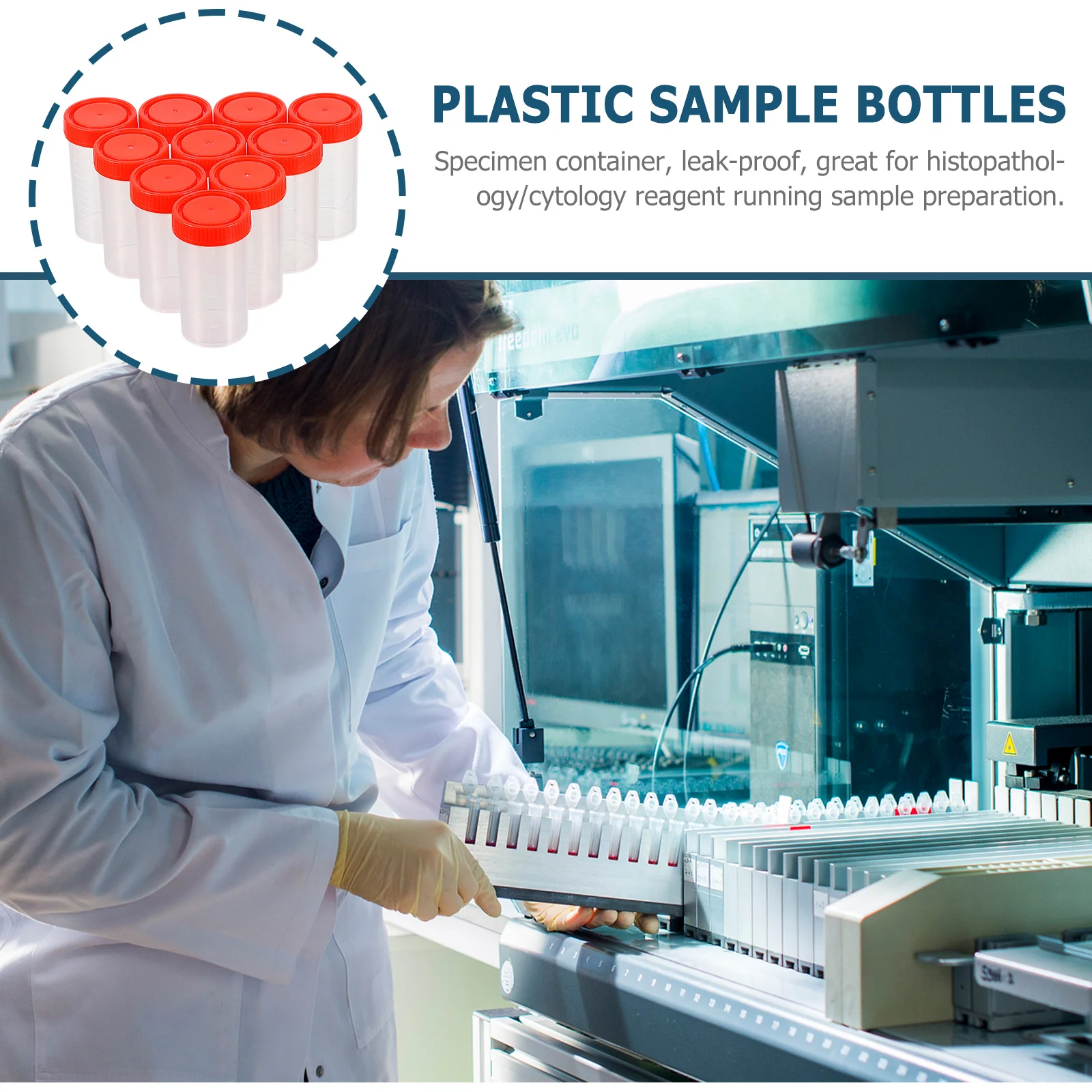 

10 Pcs Sampling Bottle Practical Plastic Sample Bottles Vial Specimen Red Storage