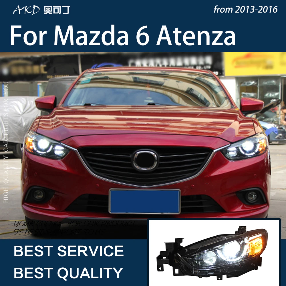 Car Lights For Mazda 6 Atenza 2013-2016 LED Headlights Assembly Upgrade DRL Xenon Bicofal Lens Dynamic Signal Lamp Accessories