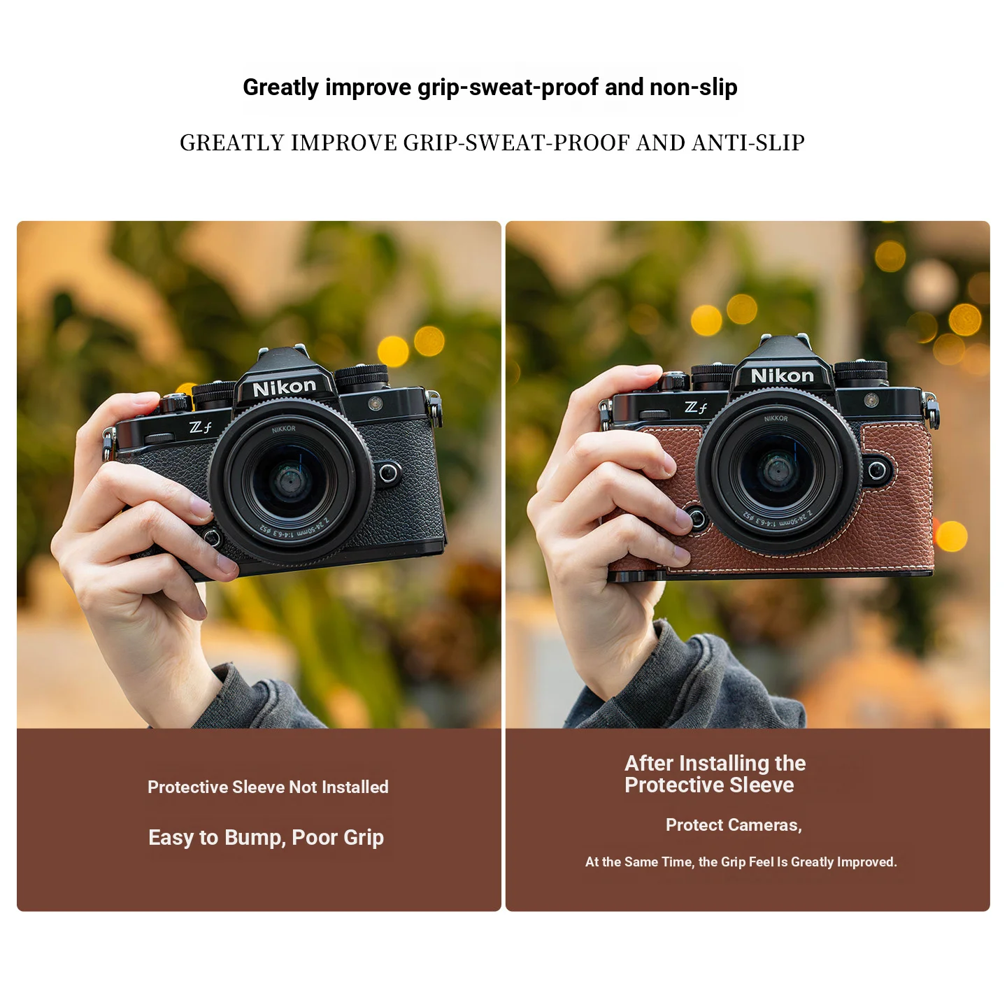 Camera Protective Case for Nikon ZF Grip Protective Cover Camera Bag Finger Grip Camera Case Shoulder Strap Accessories
