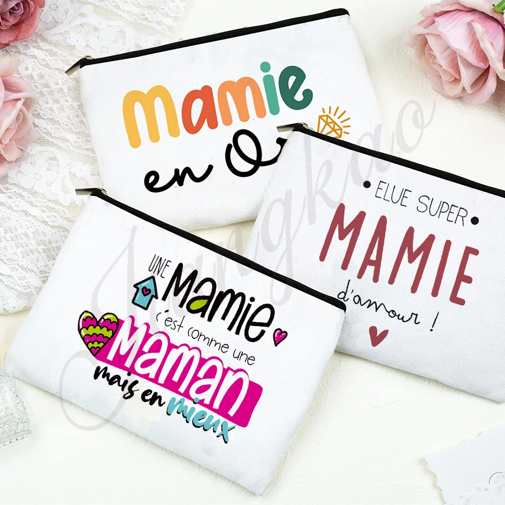 Thank You Grandma for All These Magical Moments Print Makeup Bag Travel Toiletries Organizer Bags Women Cosmetic Case Mamie Gift