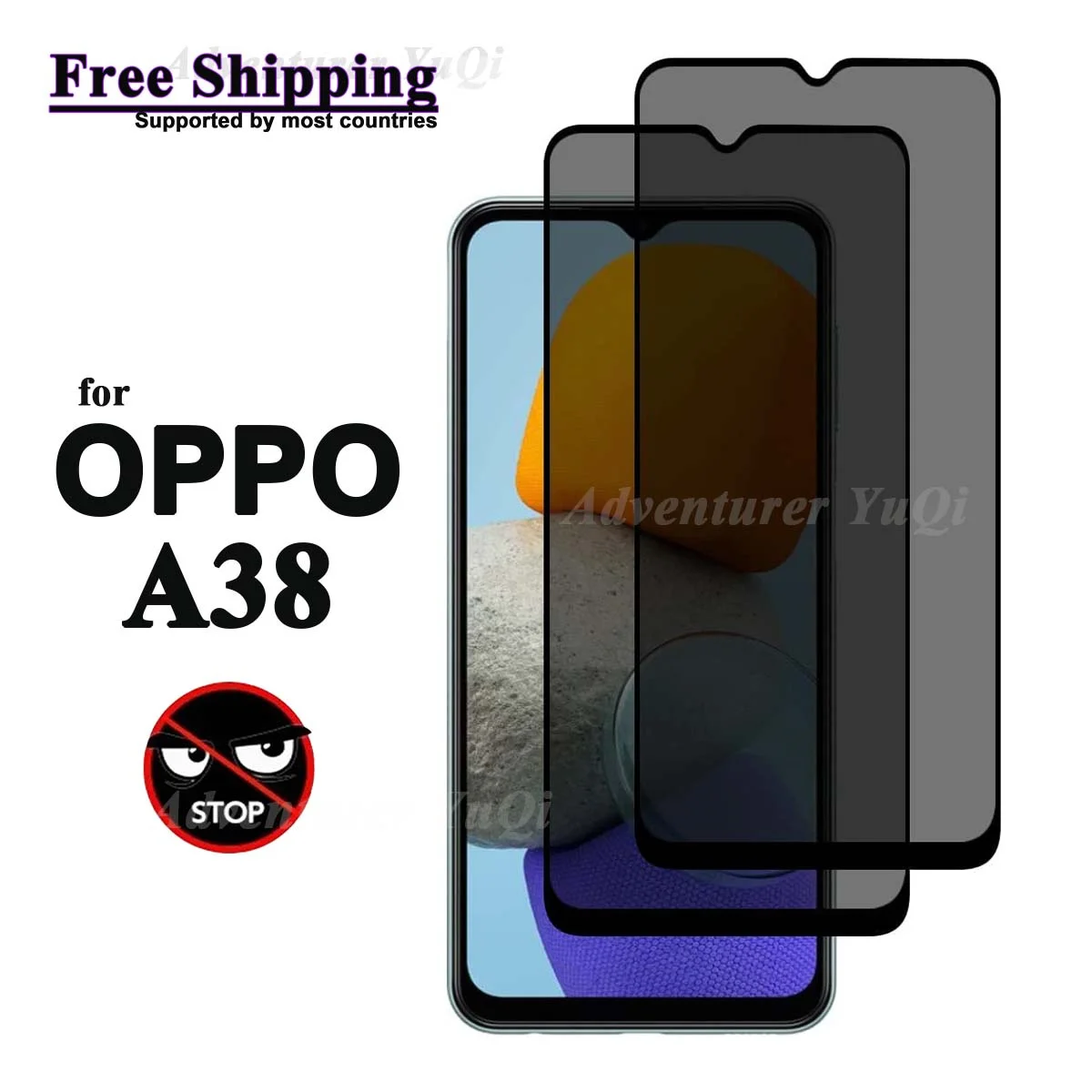 

Anti Spy Screen Protector For OPPO A38 4G Tempered Glass Privacy Anti Peep Scratch 9H Case FriendlyHigh Aluminum