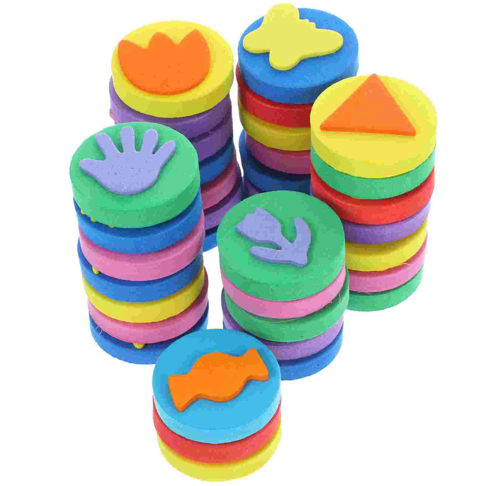 36 Pcs Painting Craft Sponge Packs Packed with 36pcs Childrens Toys Die Stamper Sponges