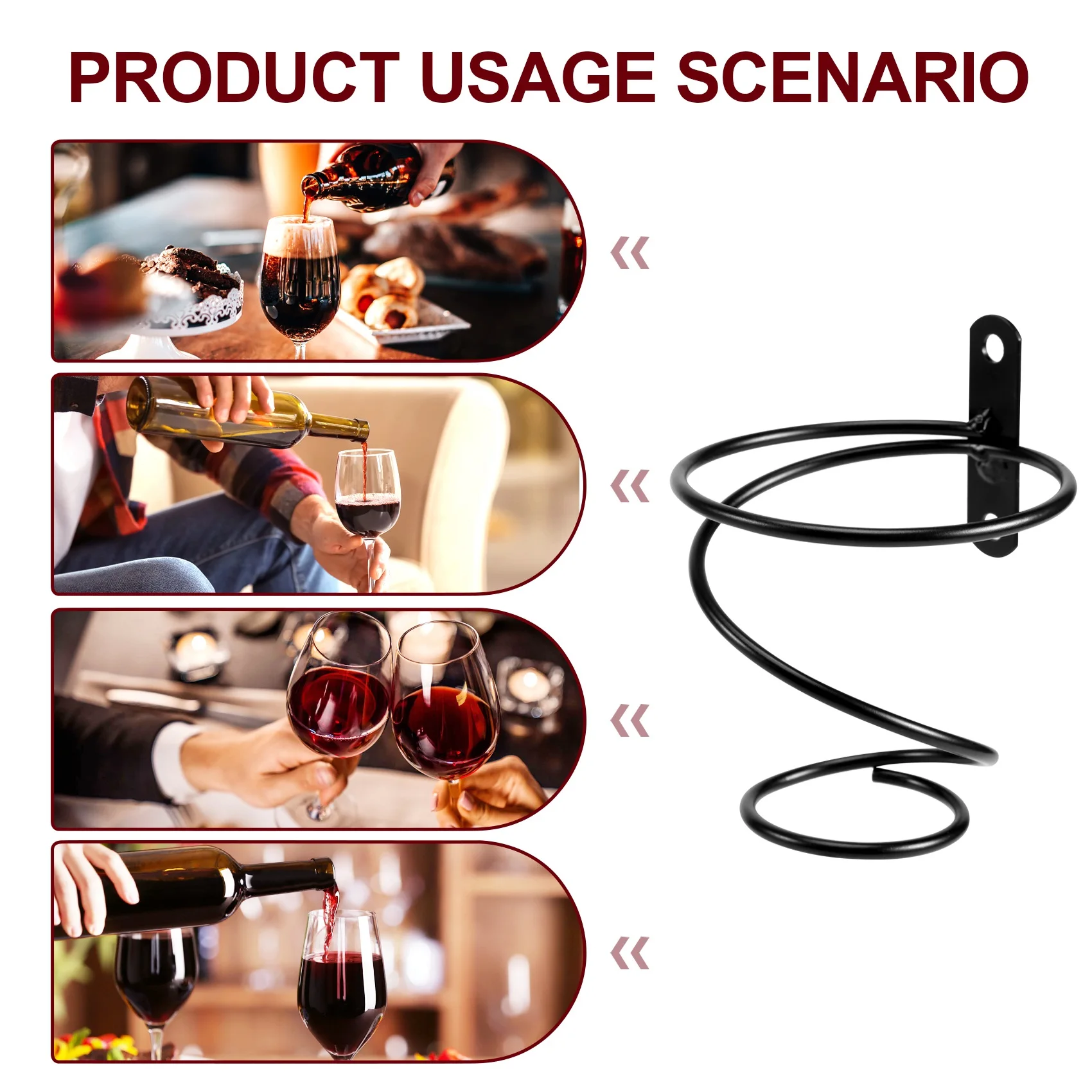 

Pack of 6 Wall Mounted Wine Racks - Red Wine Bottle Display Holder with Screws, Metal Hanging Wine Rack Organizer HOT
