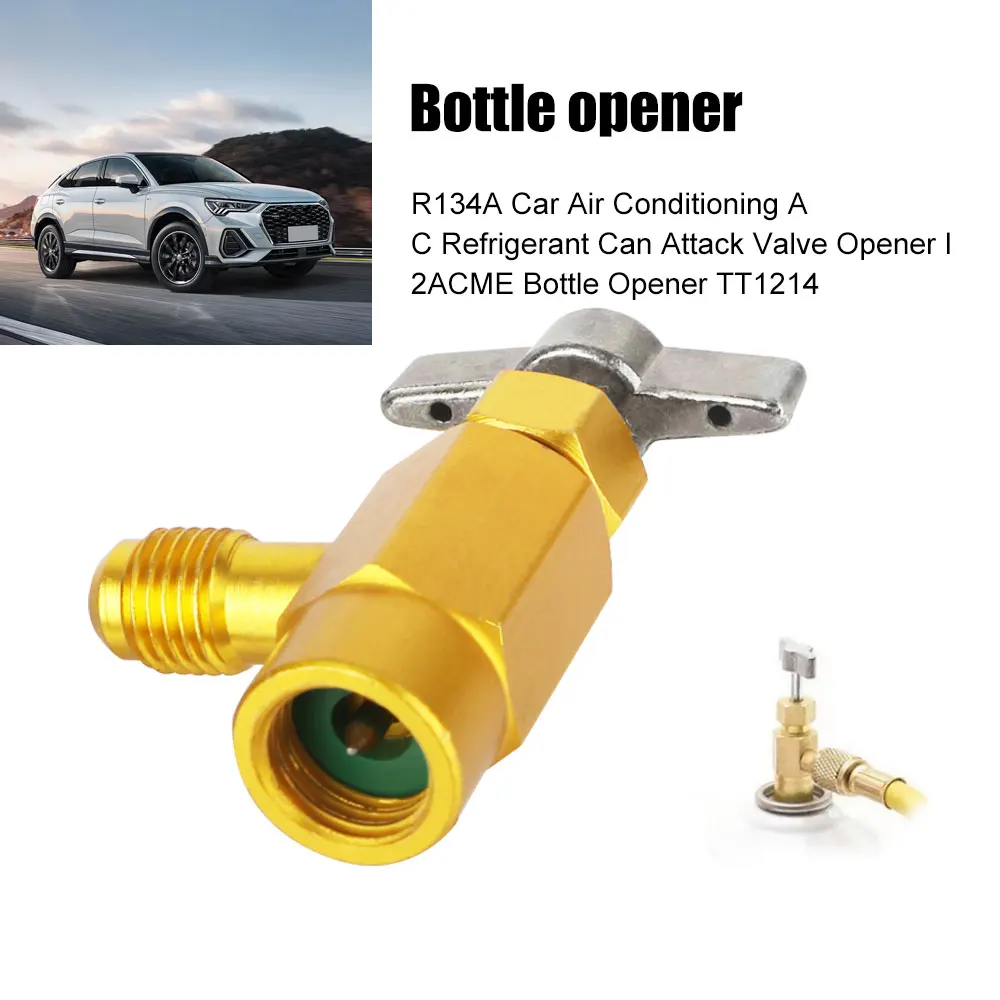 1/2 ACME R-134a refrigerante accessori per Auto puรฒ erogazione bottiglia 1/4 filettatura adattatore rubinetto valvola apri Auto condizionatore