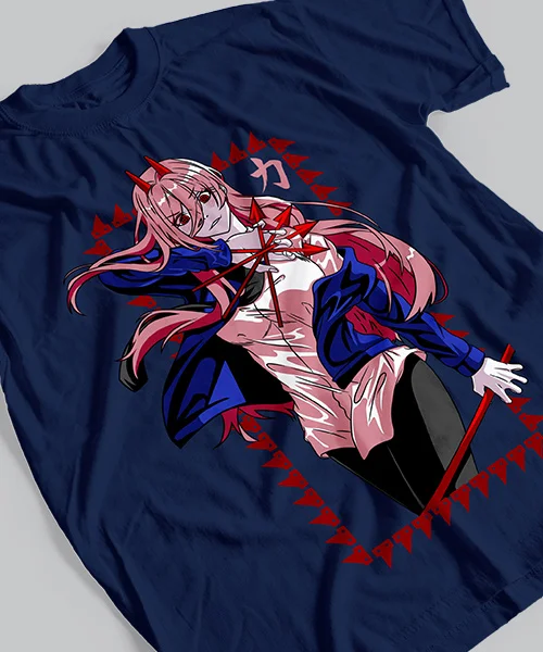 Anime T Shirt Japanese unisex Chainsaw Man Makima Power Attack