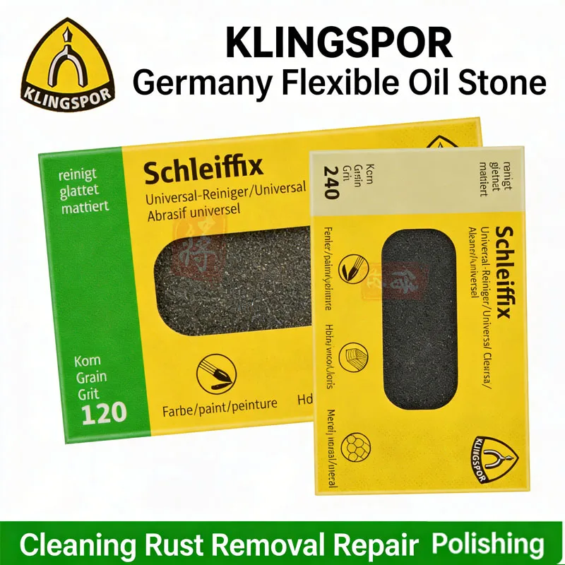 KLINGSPOR Germany Flexible Oil Stone 60#/120#/240# Grit Abrasive for Cleaning Rust Removal Repair Polishing on Metal Wood Paint