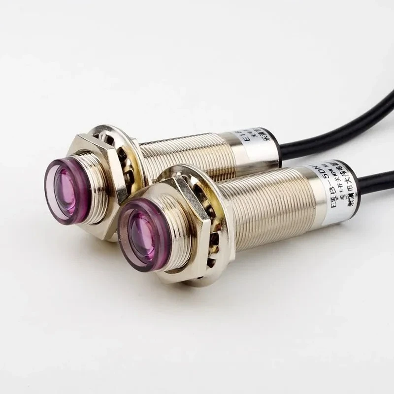 M18 Sensing Photoelectric Switch Sensor DC Three Wire Normally Open 5M E3F-5DN1 Copper Tube