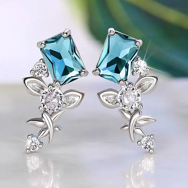 Huitan Trendy Lady Drop Ohrringe, frischer Stil, Hochzeit, Verlobung, Party, Alltag, vielseitige Accessoires mit glänzendem CZ, eleganter Schmuck