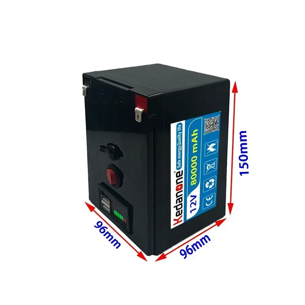 

New 12V 80Ah-120Ah18650 lithium battery pack 3S7P built-in high current BMS for sprayers,carts electric vehicle batterie+charger