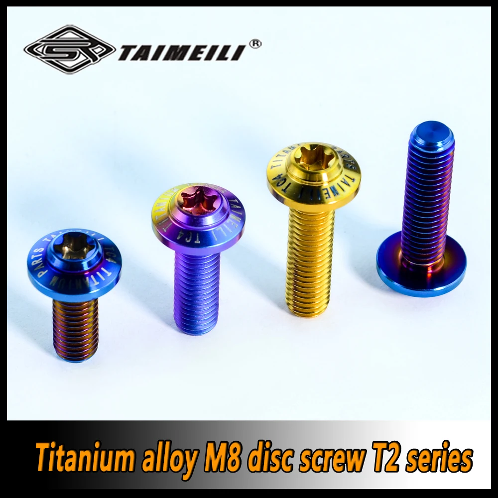 TAIMEILI 1pcs Titanium alloy screw T2 series M8 dished screw M8x15-45mm motorcycle repair and modification screw