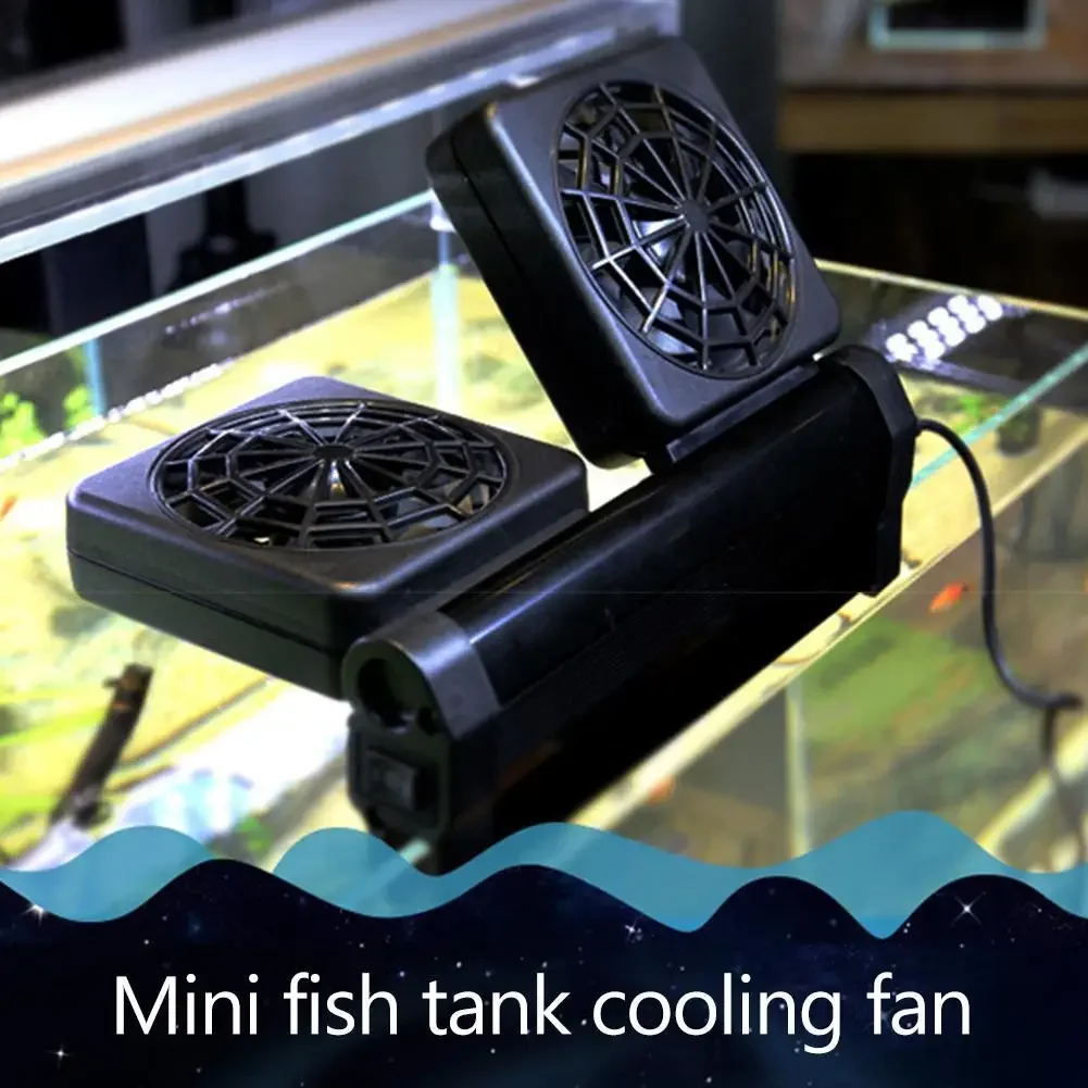 Aquarium geräuscharm schnell kühl ventilator Mini Marine Teich Aquarium Temperatur regler einstellbarer Kühler lüfter us/eu Stecker