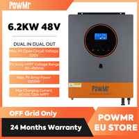 PowMr 48V 6.2KW Hybrid Solar Inverter MPPT 120A Off Grid Pure Sine Wave Inverter Dual PV Input Dual AC Output